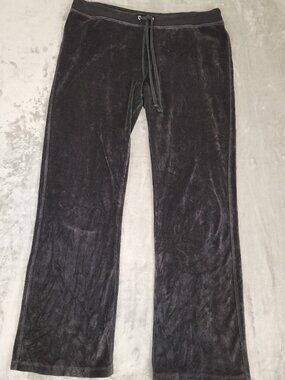 Vintage Lucky Brand Dungarees By Gene Montesano Black Velour Drawstring Pants L